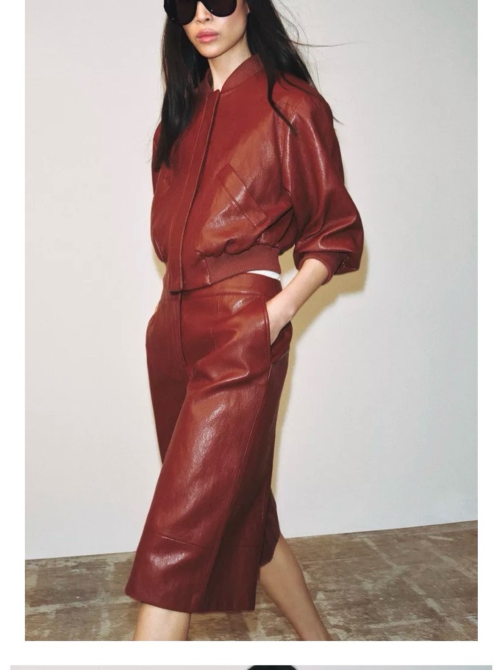 Zara Faux Leather Long Shorts - Picture 2 of 6